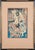 A pair of framed woodblock prints depicting dramatic scenes from kabuki theater. The left print shows a seated warrior...