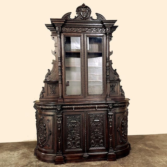 19th Century French Renaissance Two-Tiered Bookcase ~ Bibliotheque For Sale In Dallas - Image 6 of 18