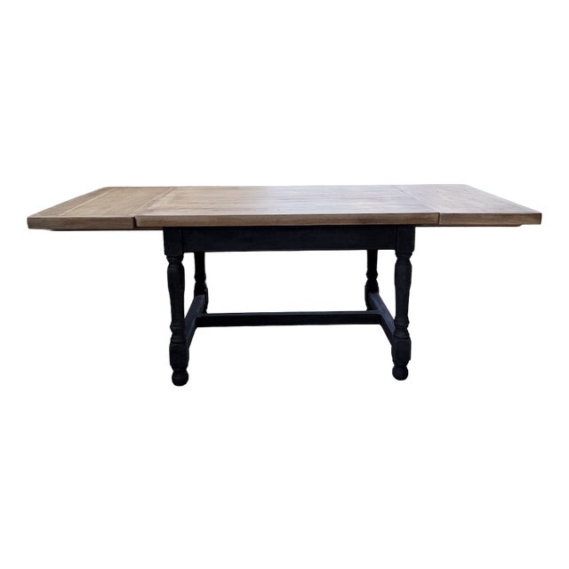 Farmhouse Table in Oak with Extensions, 1960s For Sale