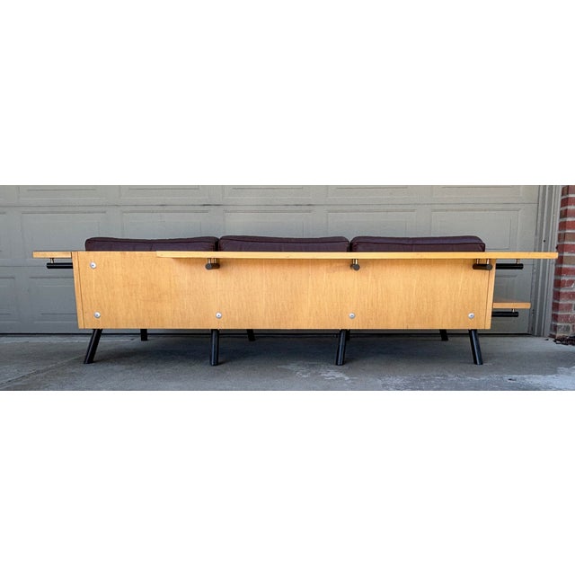 DESCRIPTION: Great Knoll Studios "Salsa" lounge sofa in birch and leather designed by Paul Aferiat and Peter Stamberg...