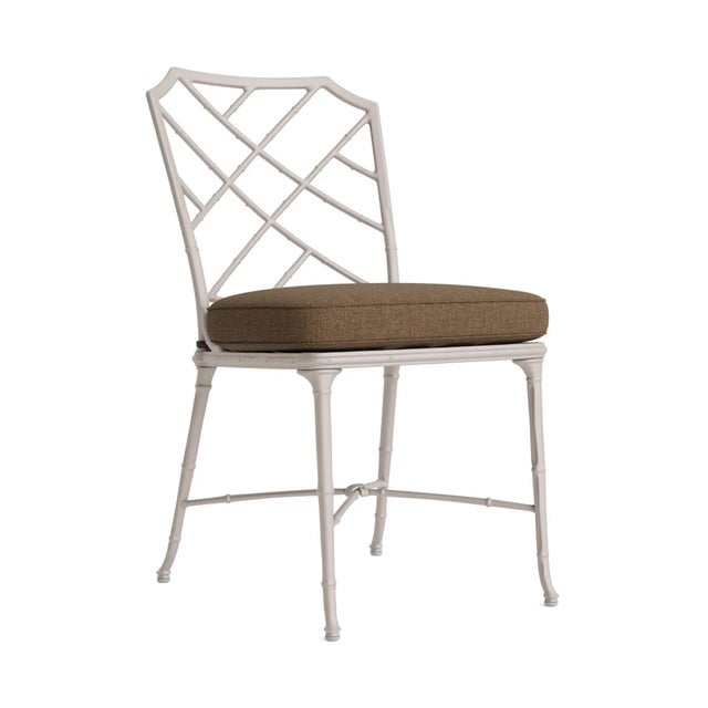 Brown Jordan Calcutta Side Chair, Dove frame with Fusion Moccasian fabric For Sale - Image 12 of 12