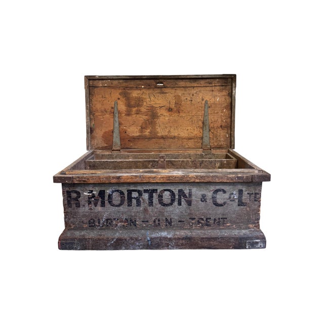 Industrial Antique Industrial Wooden Storage Chest from R. Morton & Co, Burton-on-Trent, 1890s For Sale - Image 3 of 11