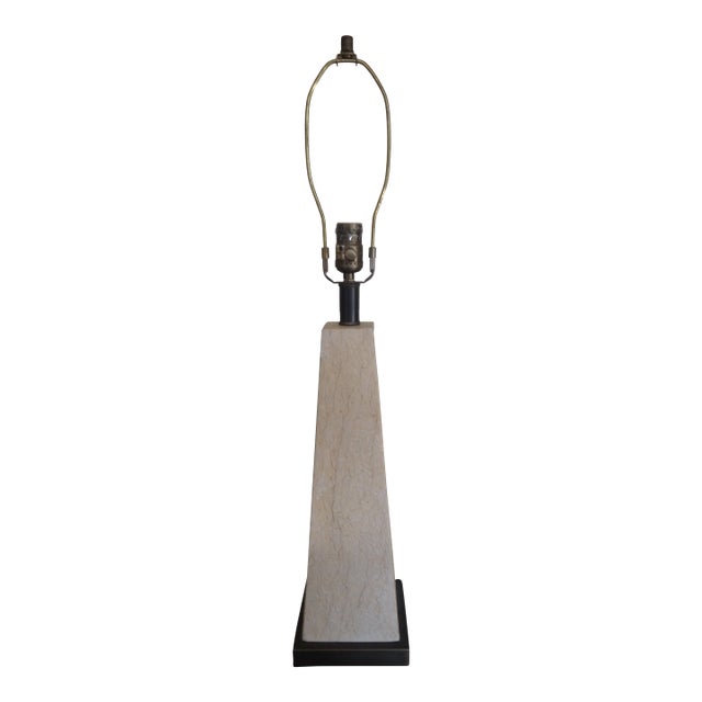 Late 20th Century Vintage Stone Veneered Obelisk Lamp For Sale