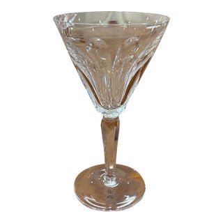 1990s Waterford Sheila Claret Wine Glasses – Discontinued 6½" Tall, Sweeping Wedge Cuts, Faceted Stem, Star Foot, Excellent Condition - Set of 12 For Sale