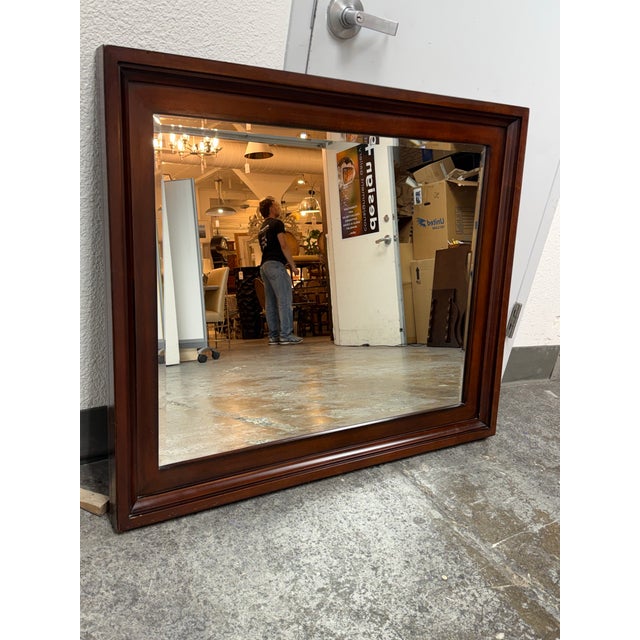 Traditional Omexey Home Furnishings Cherry Wood Wall Mirror For Sale - Image 3 of 12