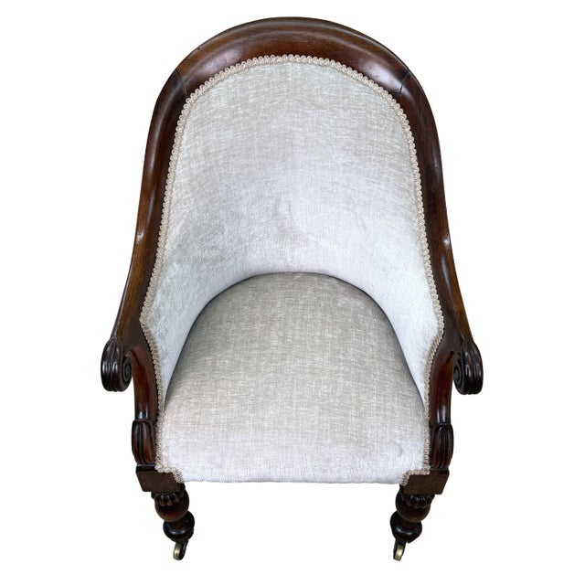 19th Century English Regency Rosewood Tub Library Armchair For Sale - Image 12 of 15