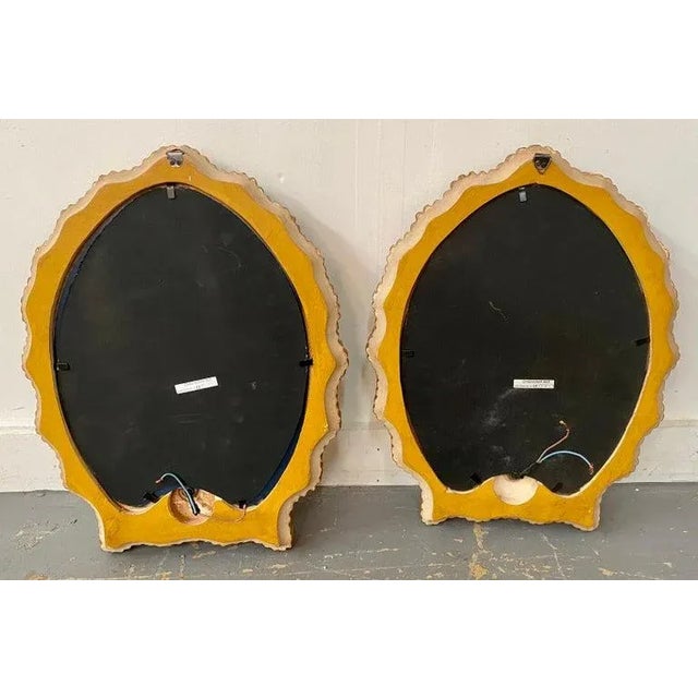 Art Deco Shield Shaped Mirrored Wall Sconce With Scalloped Frame, a Pair For Sale - Image 11 of 12