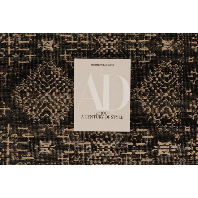Contemporary Geometric Wool Rug in Black & Beige by Rug & Kilim, India For Sale - Image 10 of 10