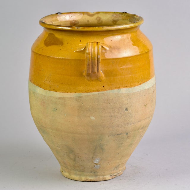 Mustard Large Early 20th C French Gold Glazed Confit Jar For Sale - Image 8 of 11
