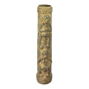 African Bamileke Cameroon Black Clay Tobacco Pipe