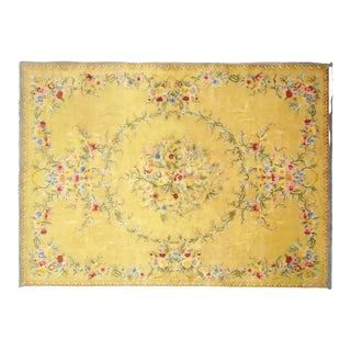 Antique Chinese Decorative Oriental Rug in Room Size For Sale
