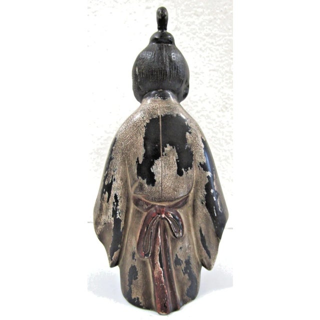 1940s Vintage Japanese Okimono Bronze Sculpture Figure For Sale - Image 5 of 12