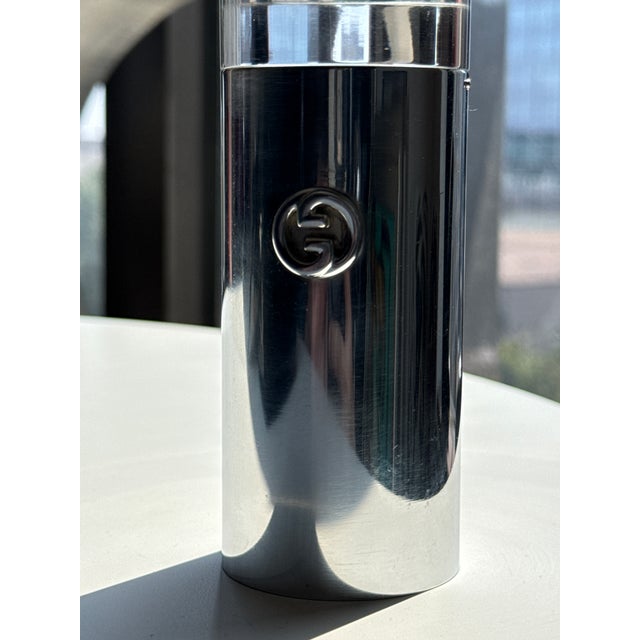 Mid-Century Modern Gucci Chrome and Acrylic Scarce Table Lighter Box For Sale - Image 3 of 9