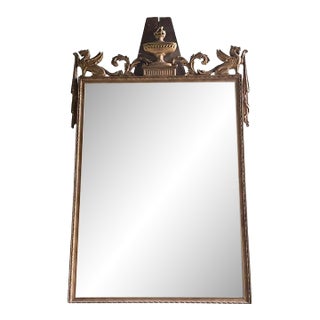 Antique Federal Style Giltwood Wall Mirror With Winged Griffins - C. 1900 For Sale