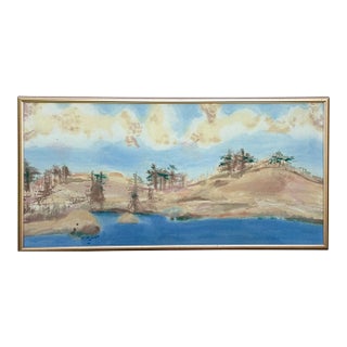 Vintage Painting - Frankenthaler Style Landscape For Sale