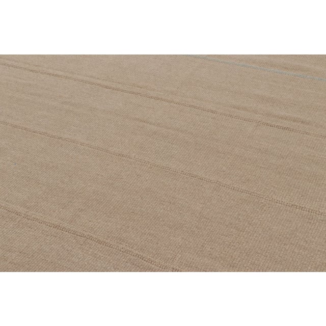 Rug & Kilim's Contemporary Kilim, Beige Textural Stripes For Sale - Image 4 of 10