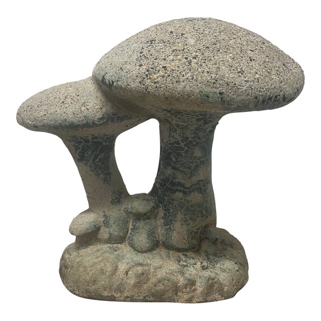 Early 20th Century English Garden Concrete Mushroom Sculture For Sale
