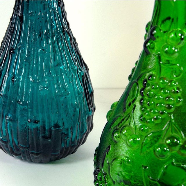 Glass Italian Glass Empoli Decanters, 1960s, Set of 3 For Sale - Image 7 of 9