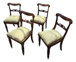 Early 19th Century Set of 4 English Wm. VI Chairs