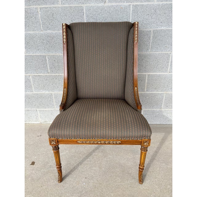 Description: Henredon French Regency Style Upholstered Accent Chair. High Quality Craftsmanship, Less then Normal Vintage...