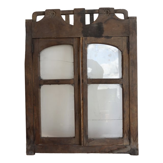 Vintage Double Wooden Shop Window, 1940s For Sale