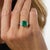 Lugano Agl 3.41 Carat Colombian Emerald Diamond 18k White Gold Ring, Size 6 For Sale - Image 4 of 5