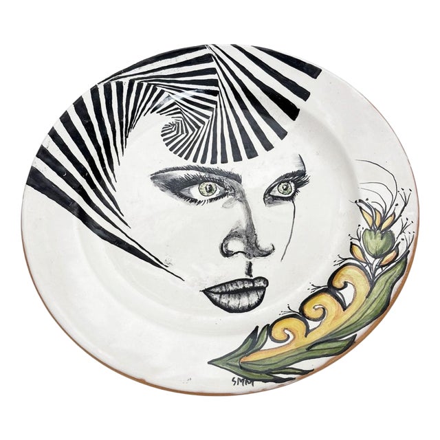 Vintage French Ceramic Plate, 1980 For Sale