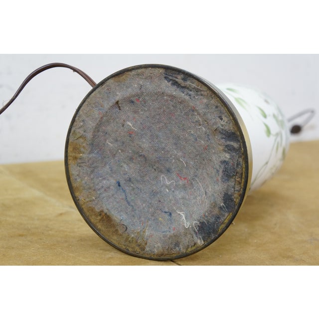 Early 20th Century Antique Floral Porcelain Brass Dolphin Delphin Vase Urn Table Lamp 32" For Sale - Image 5 of 13