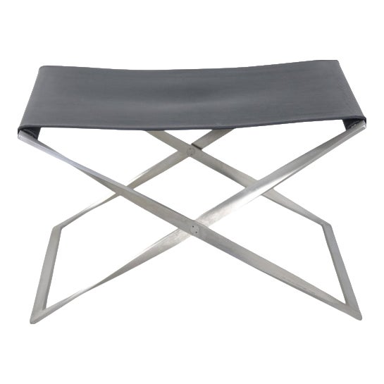 PK91 Stool in Black Aura Leather from Poul Kjærholm, 2000s For Sale