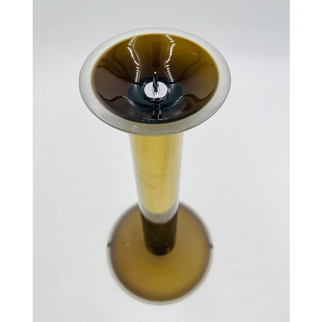 1980s Pair of Italian Murano Glass Candle Holders by Karl Springer for Seguso, Signed For Sale - Image 10 of 15