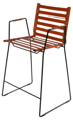 Cognac Strap Bar Chair by OxDenmarq