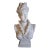 Large Italian White Crackle Glaze Porcelain Lady Bust Sculpture, 1970s , 23 Inches Tall For Sale