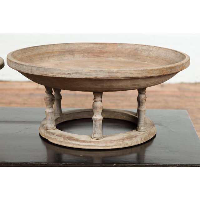 Beige Thai Offering Tray to Display Food in Front of the Buddha, with Natural Patina For Sale - Image 8 of 11