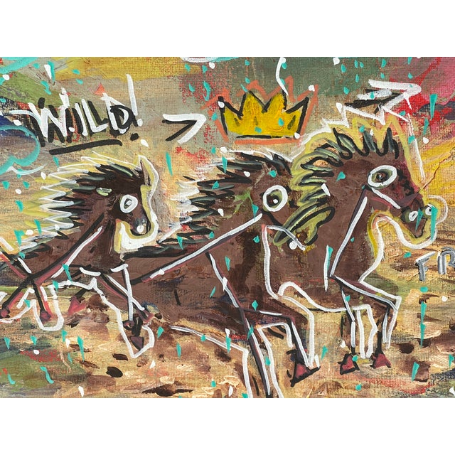 “Freedom” Basquiat-Style Neo-Expressionist Horse Painting, Original Art by Rebecca Williams For Sale In Cincinnati - Image 6 of 10