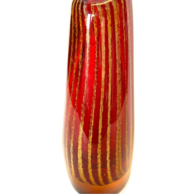 Art Glass Vase in Red and Gold From Monarch Glass Studio For Sale - Image 10 of 14