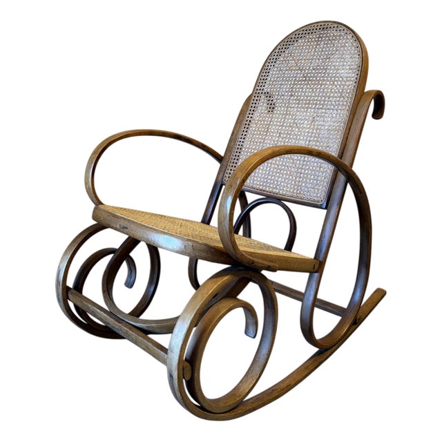 Bentwood and Cane Rocking Chair For Sale