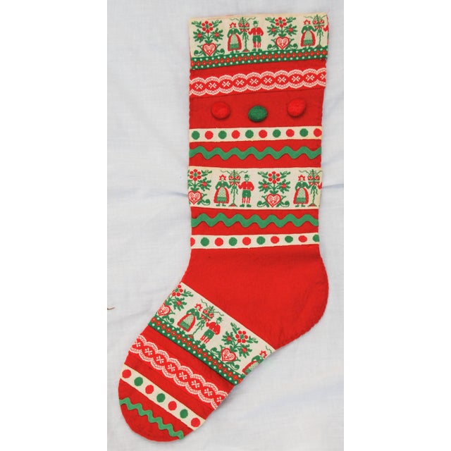 Vintage Handmade Red Christmas Stocking Chairish