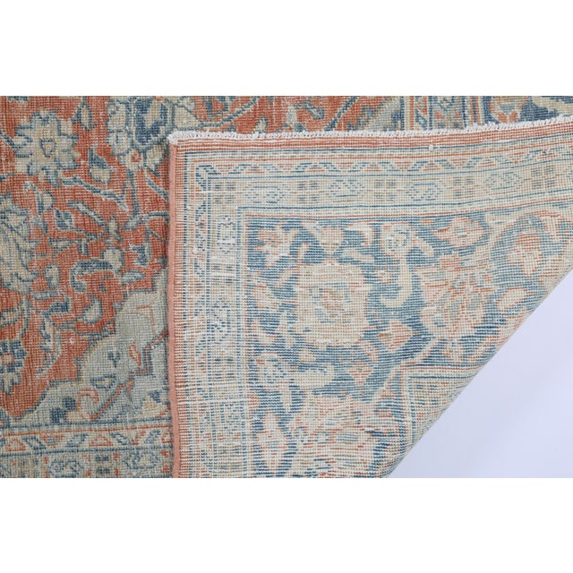 Gorgeous Antique Tribal Rug – Soft Coral & Dusty Blue Palette Rug for Floor -8'' 5'' X 11' 9'' For Sale - Image 11 of 12