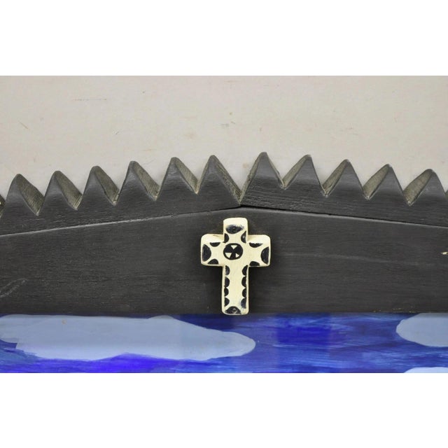 Early 21st Century Bill & Geraldine Nelson “Old Southwest” Black Sheep Painting Carved Wood Frame For Sale - Image 5 of 11