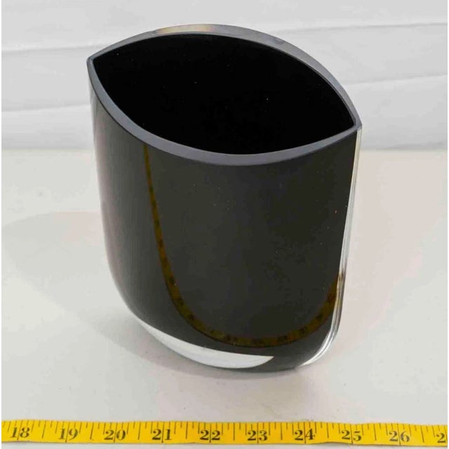 1990s Tiina Nordstrom Iittala Finland Lido Black Cased Glass Vase Scandinavian Modern For Sale - Image 5 of 5
