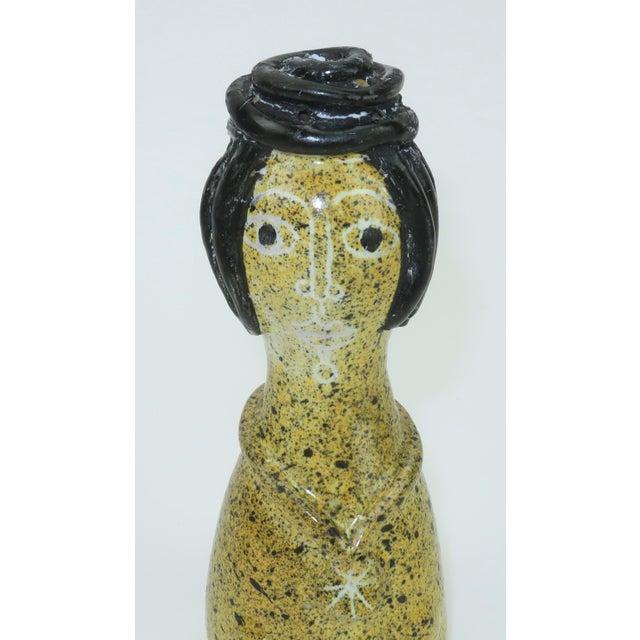 Ceramic Ceramic Figural Salt & Pepper Shakers Attributed to Alfaraz Pottery, a Pair For Sale - Image 7 of 11