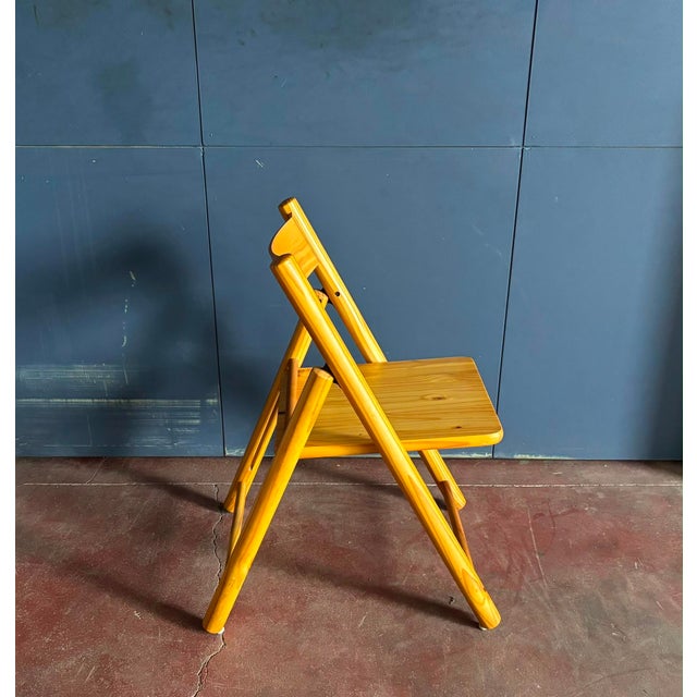 Mid-Century Danish Pine Folding Chairs, 1970s, Set of 4 For Sale - Image 4 of 7