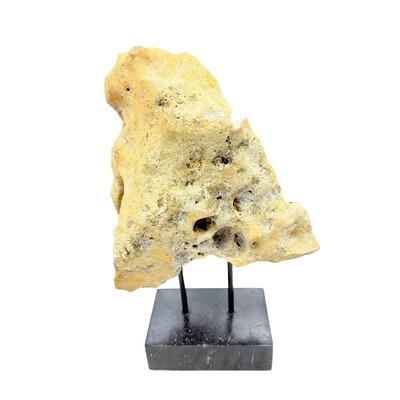 Tribal Indonesian Coral Stone On Teak Stand For Sale - Image 3 of 5