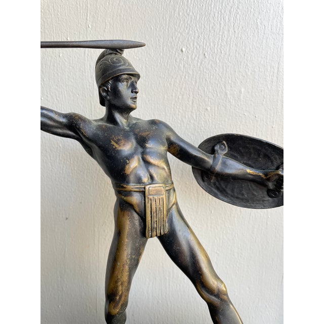 1920s Greek Soldier Bronze Sculpture For Sale - Image 4 of 7
