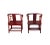 Wood Pair Chinese Horseshoes Back Reddish Brown Stain Armchairs For Sale - Image 7 of 8