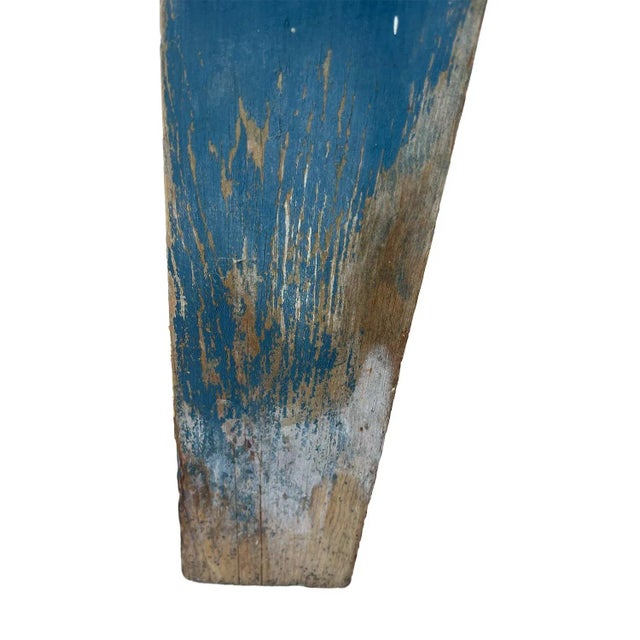 Wood Primitive Milk Paint Bench For Sale - Image 7 of 9