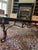 Rustic European Thomasville Leather, Iron & Glass Top Coffee Table For Sale - Image 3 of 12