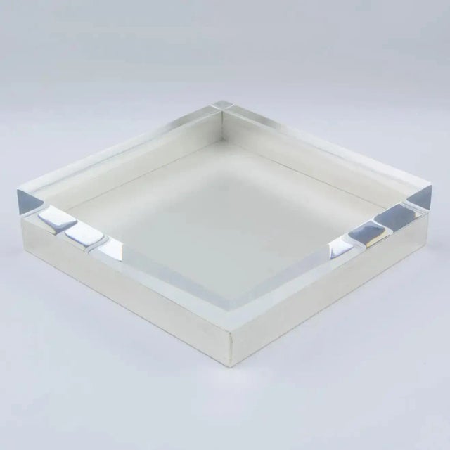 1970s Lucite and Silver Plate Decorative Box, Italy 1970s For Sale - Image 5 of 13