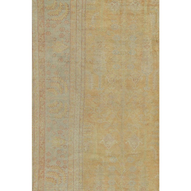 Contemporary Spectacular Pale Yellow Antique Oushak Rug For Sale - Image 3 of 6