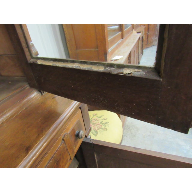 Early 19th Century Antique Victorian Walnut Step-Back China Cabinet With Glass Doors, 19th Century Style For Sale - Image 5 of 5